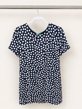 Polka Dot Navy Short Sleeve Women's Dress